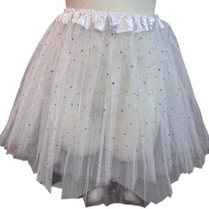 White tutu with silver stars One Size New in package